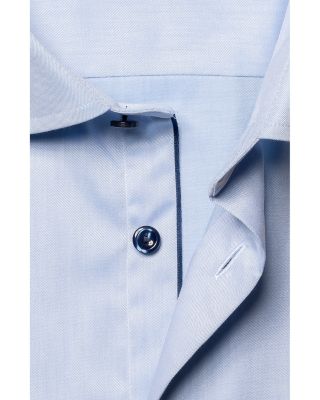 Contemporary Fit Twill Shirt with Contrast Buttons