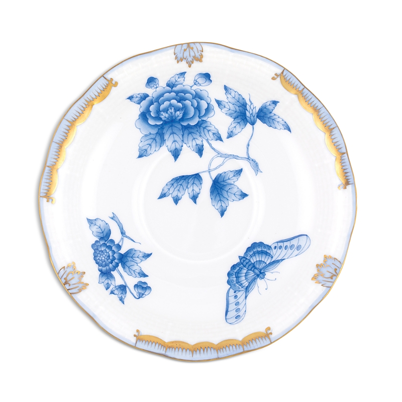 Herend Porcelain Tea Saucer In Blue