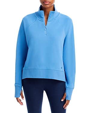 Sweaty Betty Revive Quarter Zip Sweatshirt In Regatta Blue
