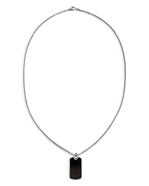 Shop John Hardy Sterling Silver Onyx Etruscan Dog Tag Pendant Necklace, 22 In Black/silver