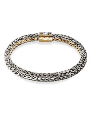 Men&#39;s 18K Yellow Gold &amp; Sterling Silver Icon Bracelet, 8mm