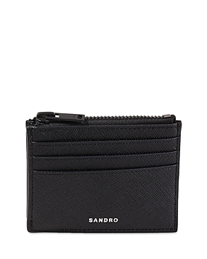 Sandro Saffiano Leather Zip Card Case