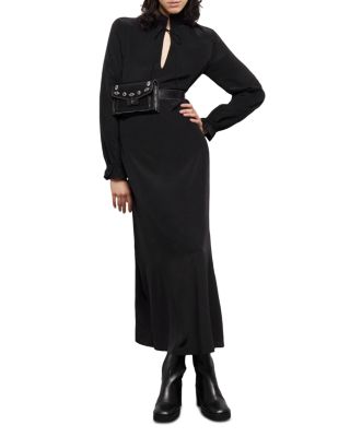 The Kooples Silk Peasant Midi Dress | Bloomingdale's