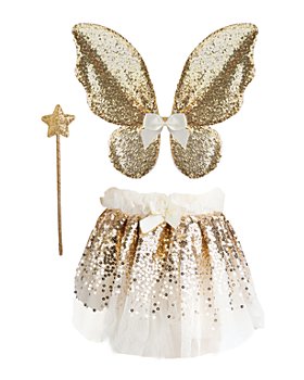 Great Pretenders - Gracious Gold-Tone Sequins Skirt, Wings, & Wand Costume - Ages 4-6