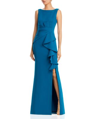 Eliza J Sleeveless Cascading Ruffle Gown Smart Closet