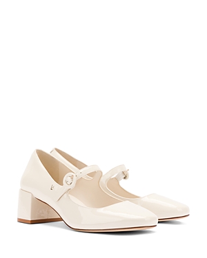 Larroude Women's Blaire Ankle Strap Pointed Toe Block Heel Pumps In Ivory