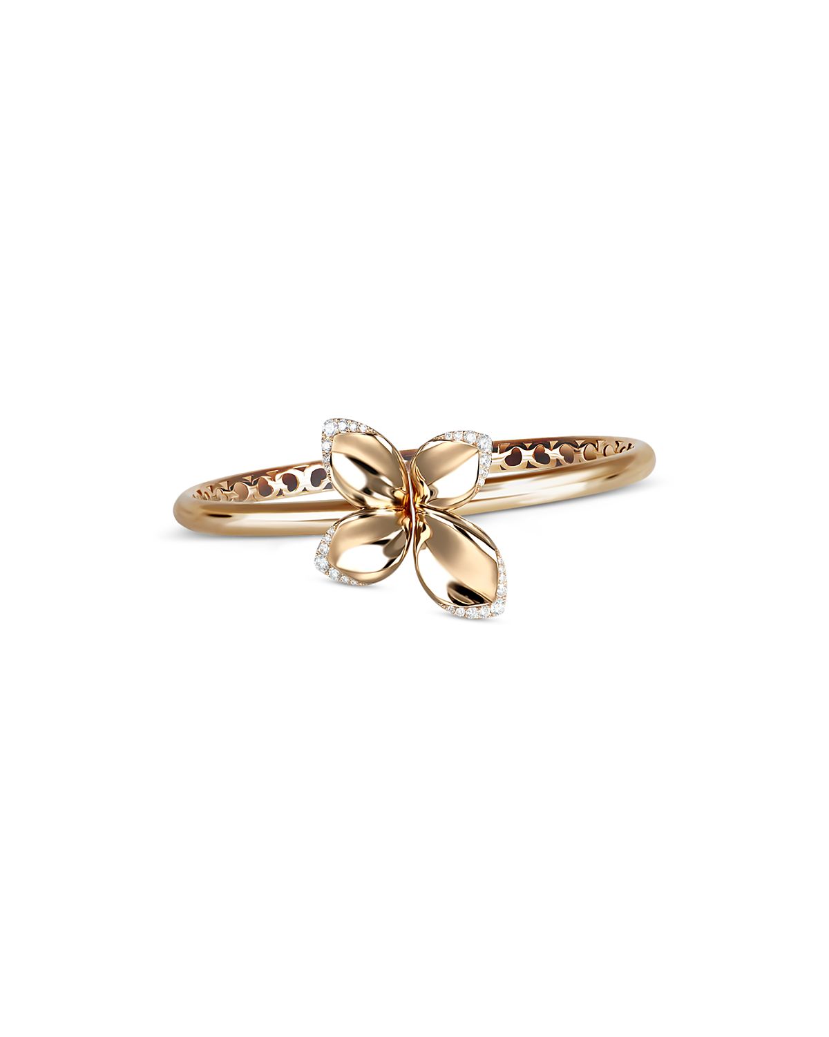 Pasquale Bruni 18K Rose Gold Giardini Segreti Diamond Small Flower Bangle Bracelet