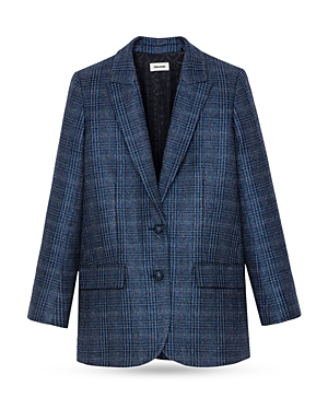 Zadig & Voltaire Viva Car Shimmer Blazer In Encre