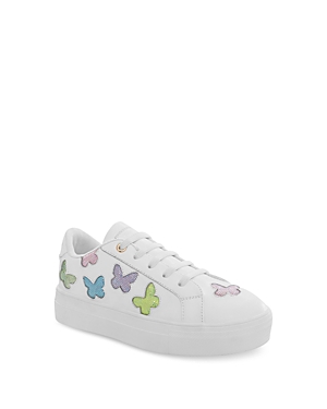 Shop Kurt Geiger Girls' Mini Laney Butterfly Sneakers - Toddler, Little Kid, Big Kid In White