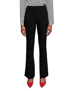 Maje Pariso Flare Leg Pants In Black