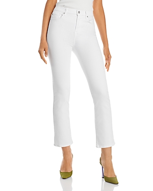 7 For All Mankind Slim Illusion High Rise Ankle Flare Jeans in Luxe White