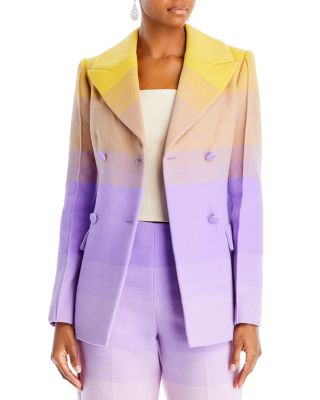 Oscar de la Renta - Ombr&eacute; Wool Blend Blazer