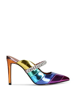 Kurt Geiger Duke Crystal Strap Pointed Toe Mule In Multi