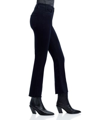 The Hustler High Rise Frayed Flare Leg Ankle Jeans in Not Guilty