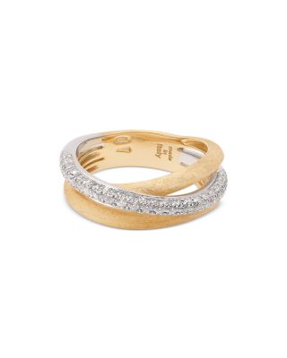 18K Yellow &amp; White Gold Jaipur Link Alta Diamond Three Strand Ring