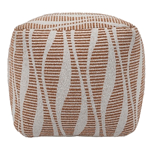 Shop Tov Furniture Ember Woven Pouf In Cream, Natural