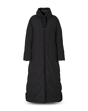 Armani Collezioni Emporio Armani Stand Collar Puffer Coat In Solid Black