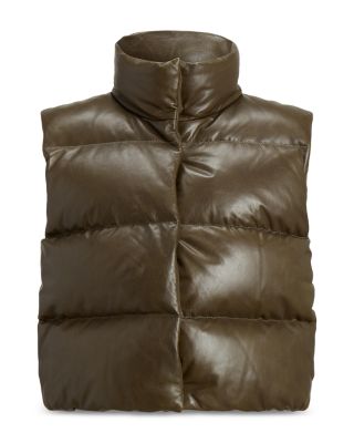 Lauren Ralph Lauren Women's Quilted Leather Puffer Vest - Macy's