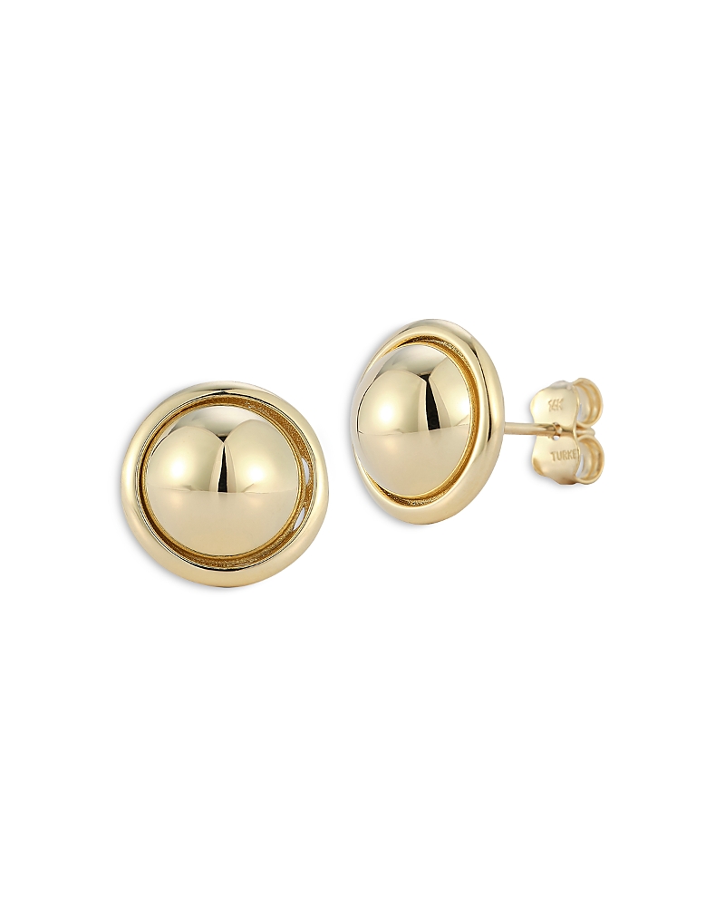 Alberto Amati 14k Yellow Gold Button Stud Earrings In Gold