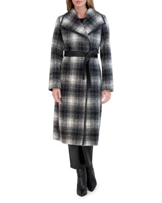 Tahari - Julianne Plaid Mid Length Coat