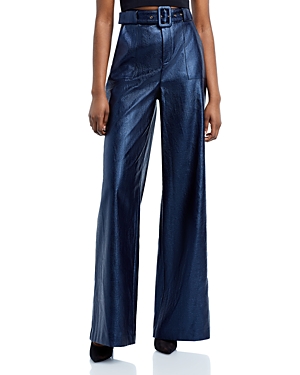 Ramy Brook Bella Pants In Navy Fuax Leather