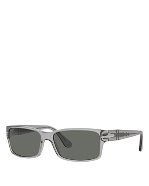 Shop Persol Polarized Rectangle Sunglasses, 58mm In Gray/gray Solid