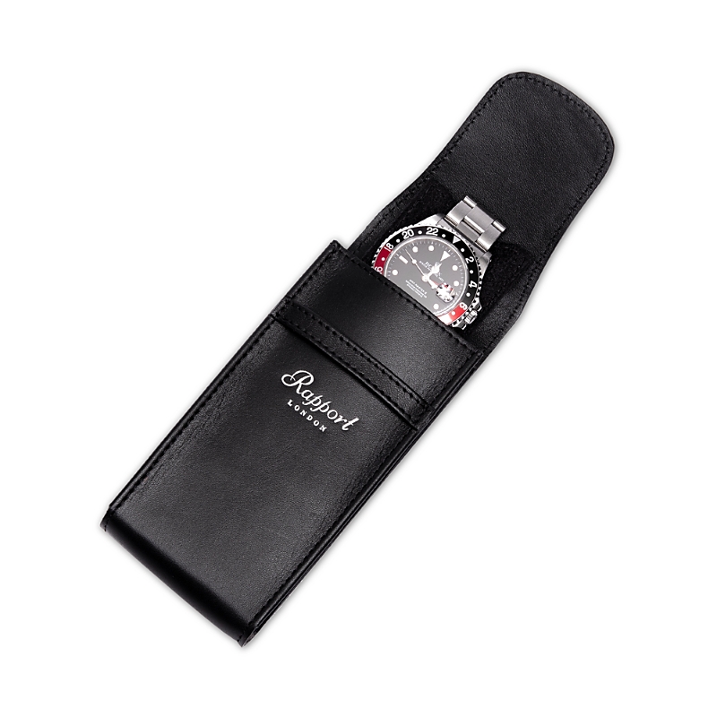 Shop Rapport London Hyde Park Single Watch Leather Pouch In Black