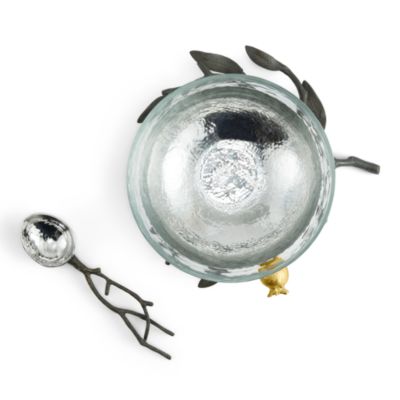 Pomegranate Glass Bowl &amp; Serving Spoon
