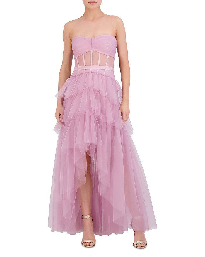 BCBGMAXAZRIA Ruffled Evening Dress | Bloomingdale's