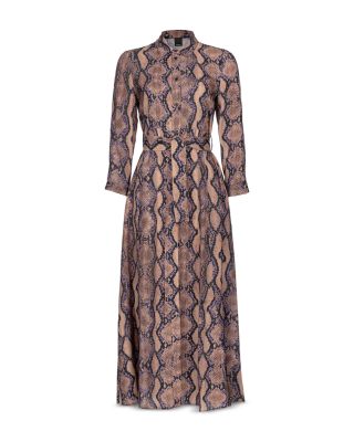 PINKO - Belted Maxi Shirt Dress