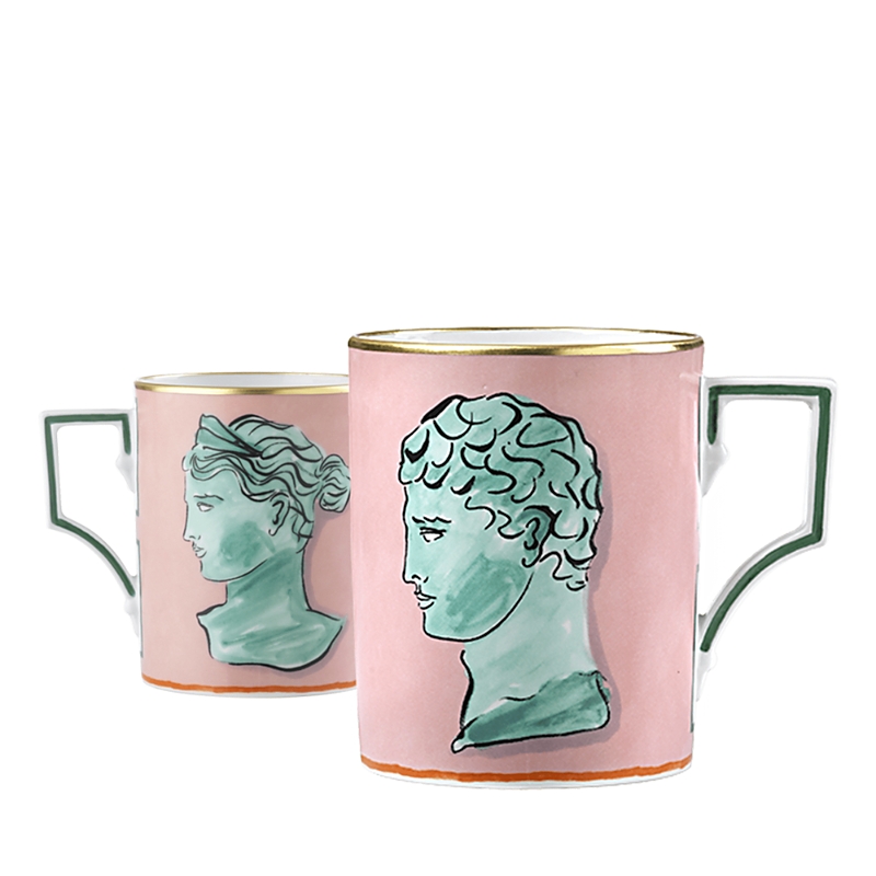 Ginori 1735 400ml Nettuno Luna Porcelain Mug In Pink