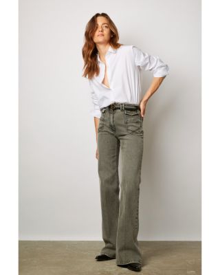 Anna High Rise Wide Leg Jeans in Charcoal