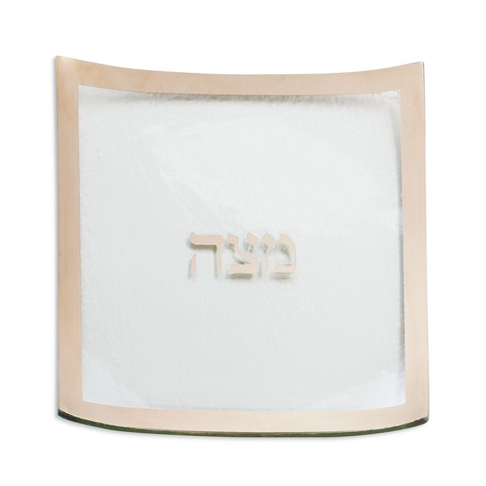 Annieglass Judaica Square Matza Plate, 10"