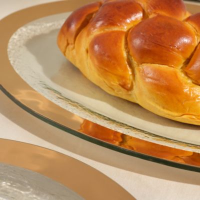 Judaica Challah Platter, Gold