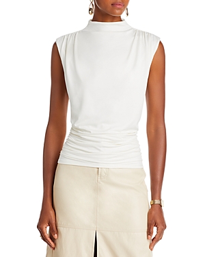 Aqua High Neck Ruched Top - 100% Exclusive In Ivory