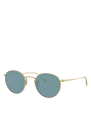 Shop Oliver Peoples Coleridge Sun Sunglasses, 50mm In Gold/blue Solid