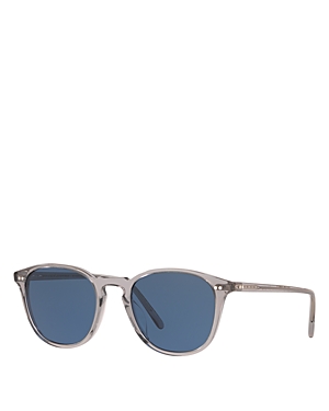 Shop Oliver Peoples Forman L.a. Square Sunglasses, 51mm In Gray/blue Polarized Solid
