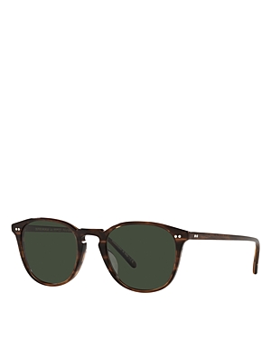 Shop Oliver Peoples Forman L.a. Square Sunglasses, 51mm In Tortoise/green Polarized Solid