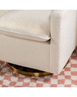 Cali Pillowback Swivel Glider in Boucle