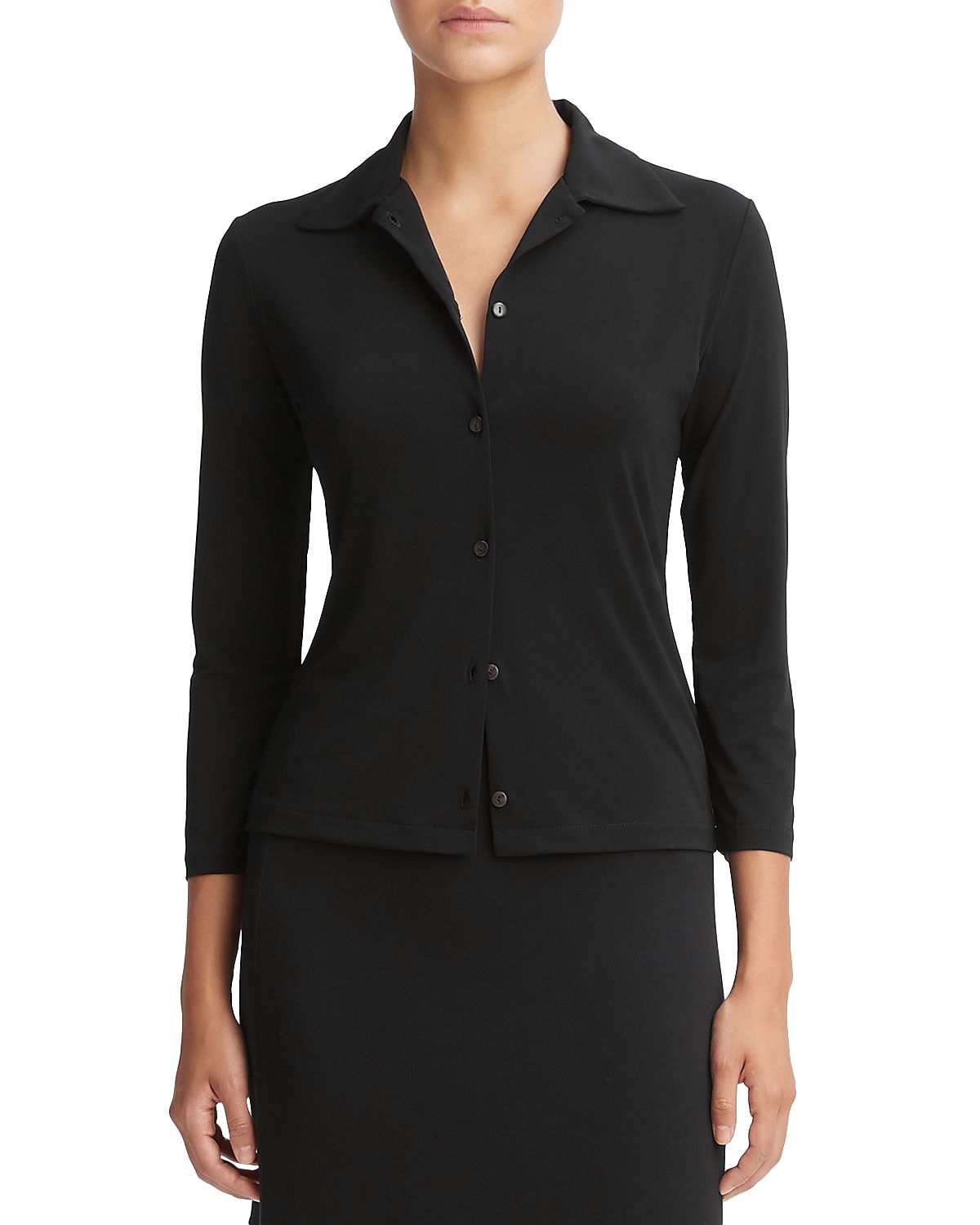 Vince Three Quarter Sleeve Button Up Shirt