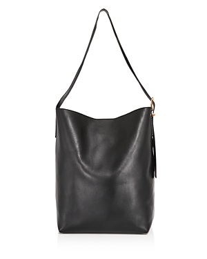 Shop Madewell Essentials Leather Tote In True Black