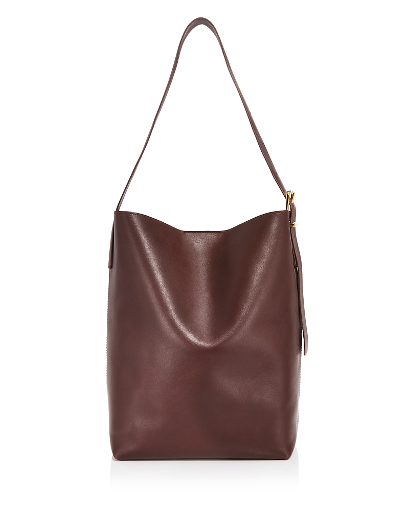 Madewell The Essential Medium Bucket Tote In Chocolate Raisin
