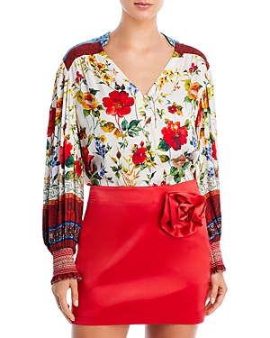 ALICE AND OLIVIA ALICE AND OLIVIA SERENA V NECK TOP