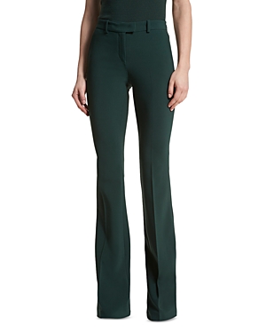 Michael Kors Haylee Flare-leg Crepe Trousers In Forest