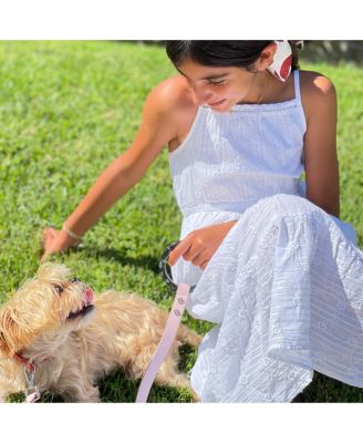 Susan Short Leather Dog Leash with Acrylic Handle