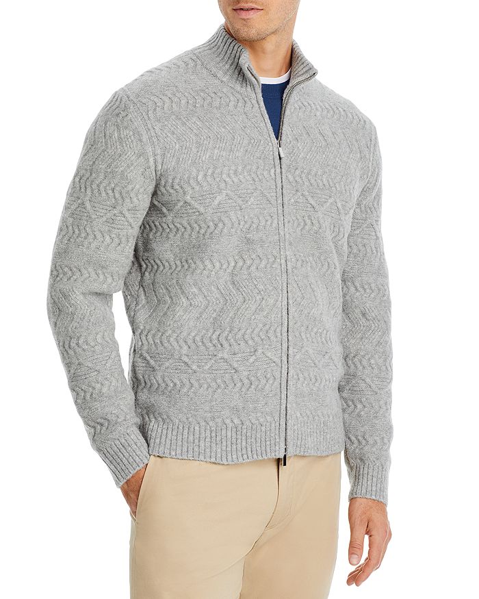 The Men's Store at Bloomingdale's Double Zip Front Jacquard Cardigan ...