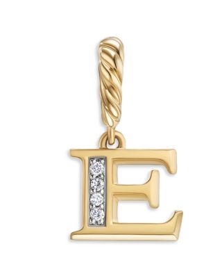 18K Gold Amulets Diamond Pav&eacute; Initial Pendant