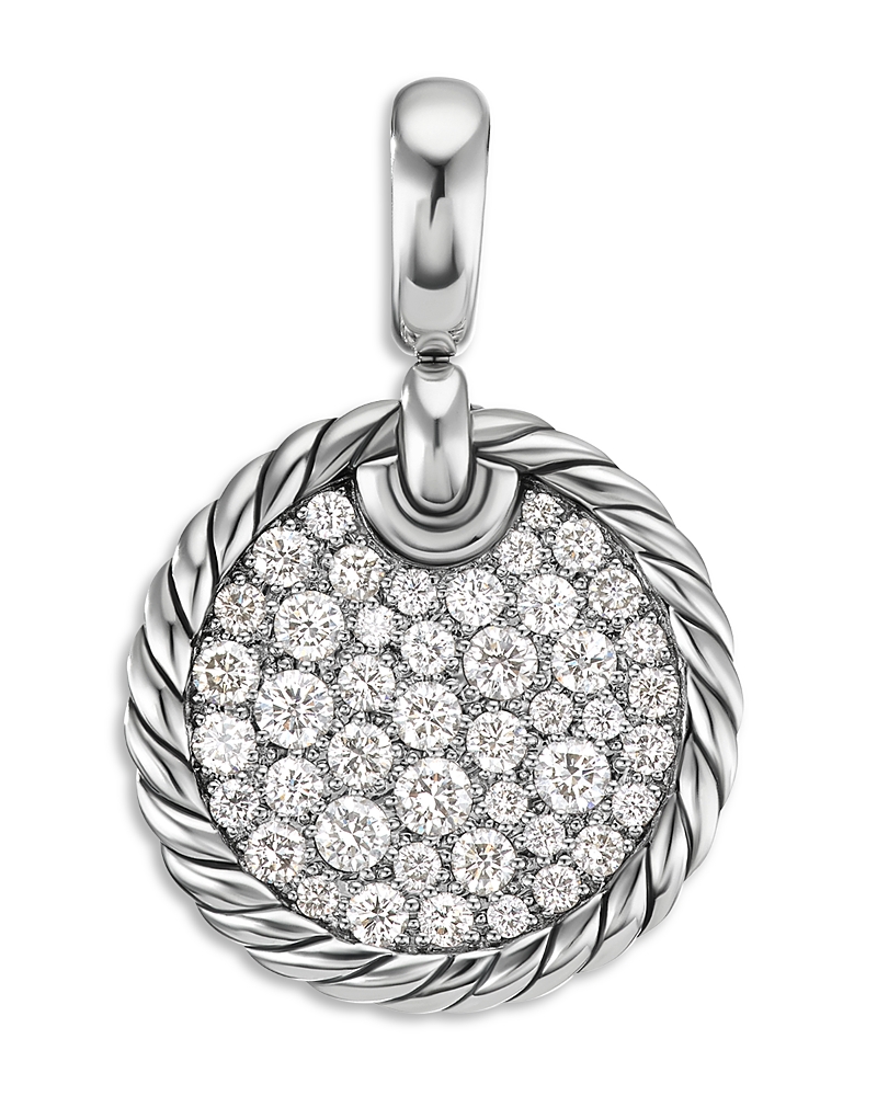 David Yurman Sterling Silver Dy Elements Pave Diamond Pendant