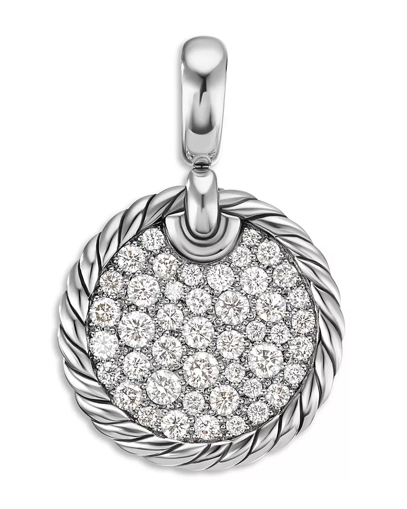 David Yurman Sterling Silver Dy Elements Pave Diamond Pendant