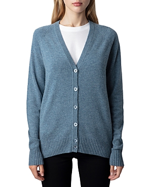 ZADIG & VOLTAIRE JIM STAR PATCH CASHMERE CARDIGAN
